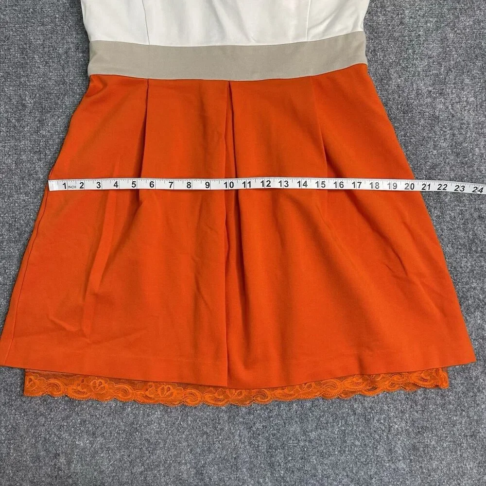 Trina Turk Dress Womens Size 8 Sleeveless V Neck Lined Lace Accent Zip Back Knit - Picture 9 of 12
